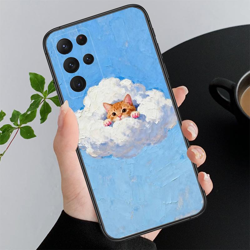 Phone Case For Samsung A17 A55 A16 A56 A35 A15 A53 A54 A33 A34 A25 A05S A52 A52S A07 A26 A06 Cute Cat