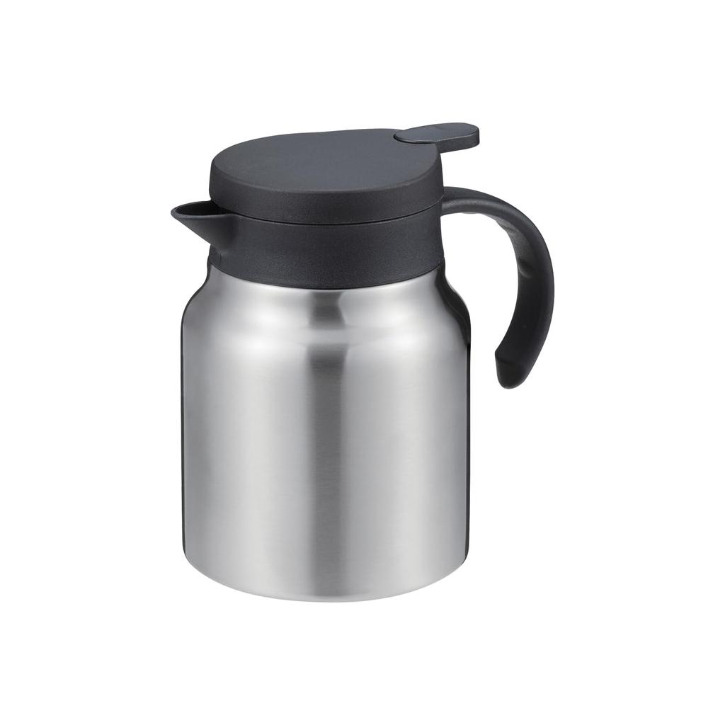 Pearl Metal Insulated Tabletop Pot, 1000ml/1.0L, Stainless Steel, Double-Layered Vacuum Wall, Silver, Elenot HC-247
