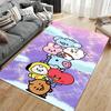 "Colorful Cartoon Animal Characters On Purple Background Carpet Rug" Suitable for Use As an Anti-slip for Living Room Bedroom Sofas