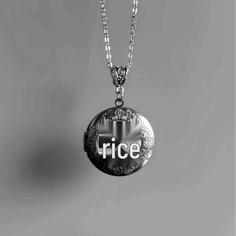 Retro Moon Star Photo Box Necklace with Stainless Steel Chain