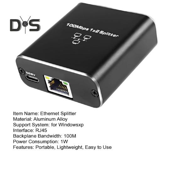 Ethernet Splitter, 100Mbps High Speed Netzwerk Verteiler, Universeller Plug-Play Gigabit Ethernet Splitter, LAN Splitter mit USB Stromkabel