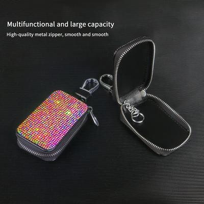 Elmas Araba Anahtarlık Kılıfı Saklama Kutusu Anahtarlık Anahtar Kılıfı Cüzdan Yapay Elmas Parıltılı Oto Dekor Araba Aksesuarları Kadın Kızlar için