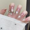 Elegant Cat Eye Blush Gradient Nail Patches: Handmade Manicure, Summer Spicy Girl Style