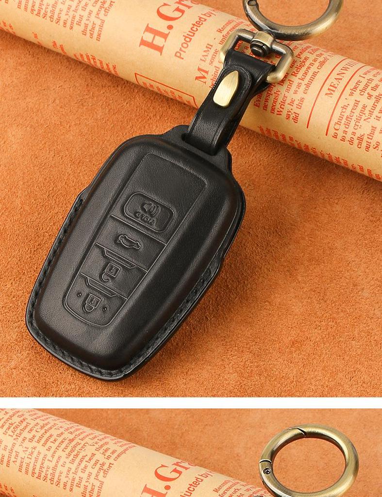Genuine Leather Key Cover for Toyota Avalon Hybrid 2021