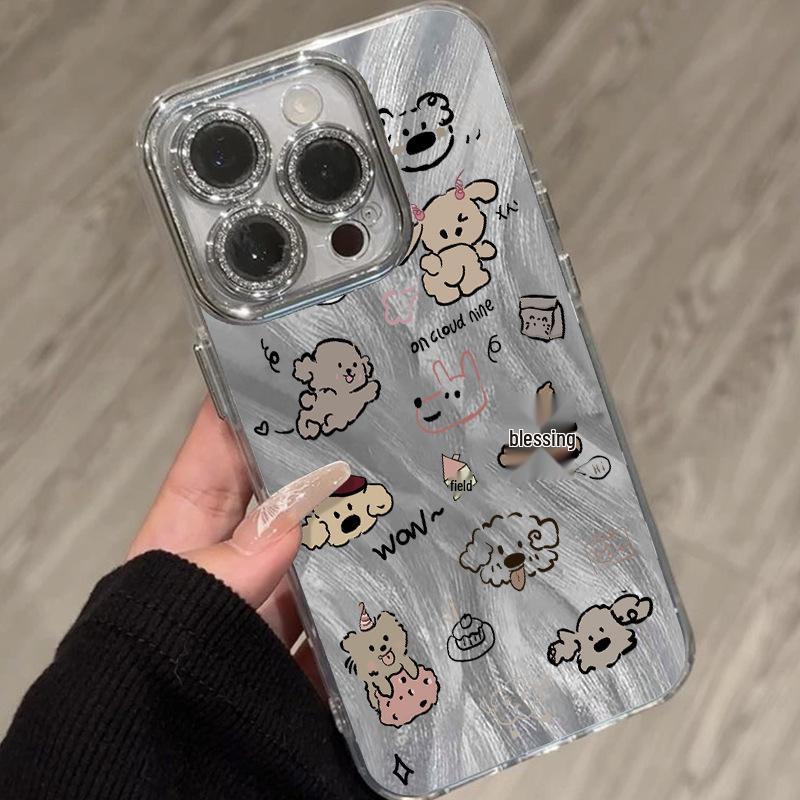 

Cartoon Little Bear Case for Apple iPhone 17 Pro Max/16/15/14 Pro/13/11 - Dirt Resistant Fine Hole Yarn Design Apple 14 Plus