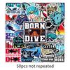 50PCS Extreme Sports Diving Stickers for Helmets & Storage Boxes