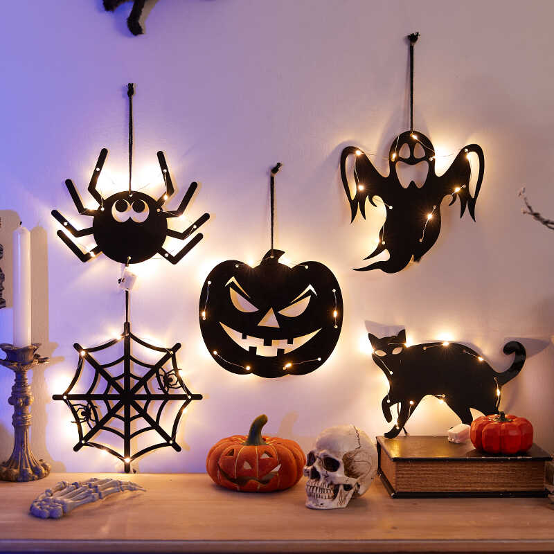 Halloween Pumpkin Lantern Decoration Luminous Hanging Ornaments Bar Background Wall Scene Arrangement Costume Props Atmosphere Hanging Items