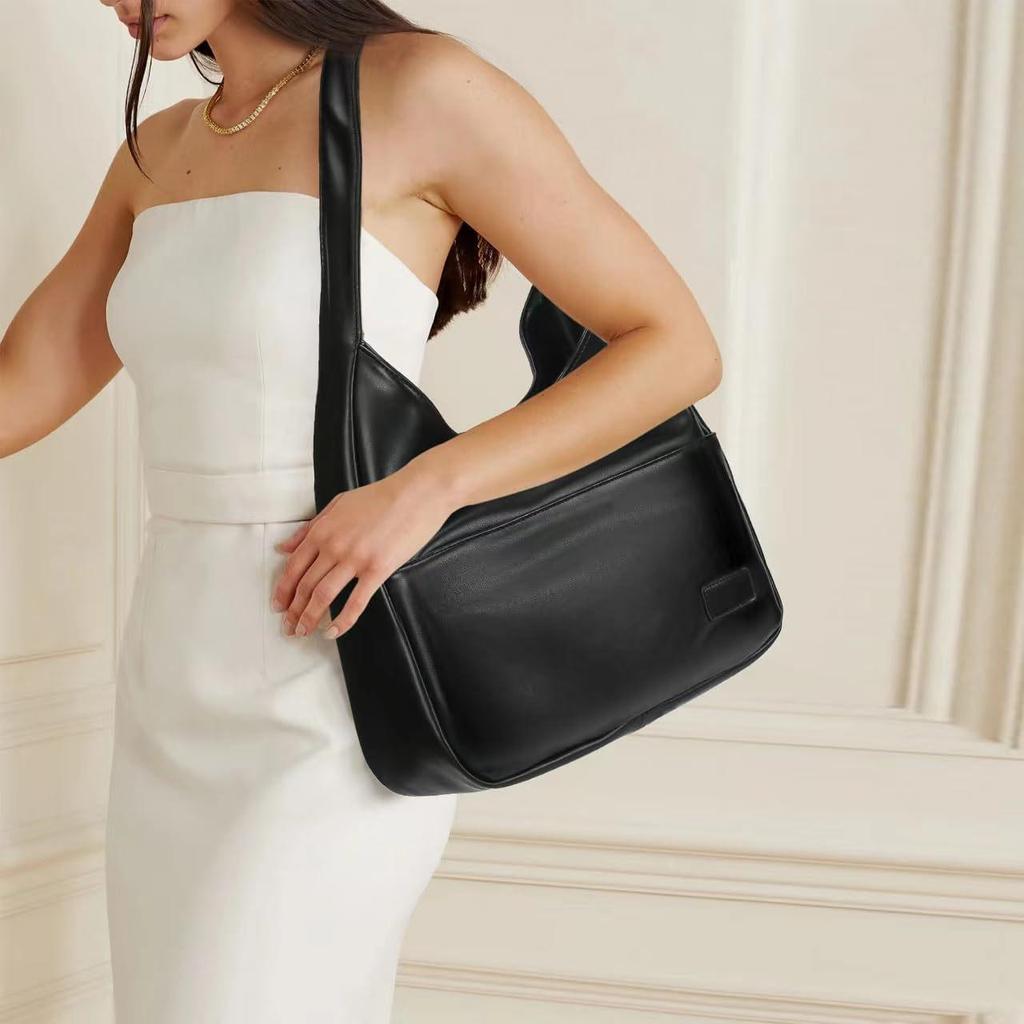Large Capacity Soft Leather Tote - 2025 Spring/Summer Commuting & Versatile Single Shoulder Bag for College Women