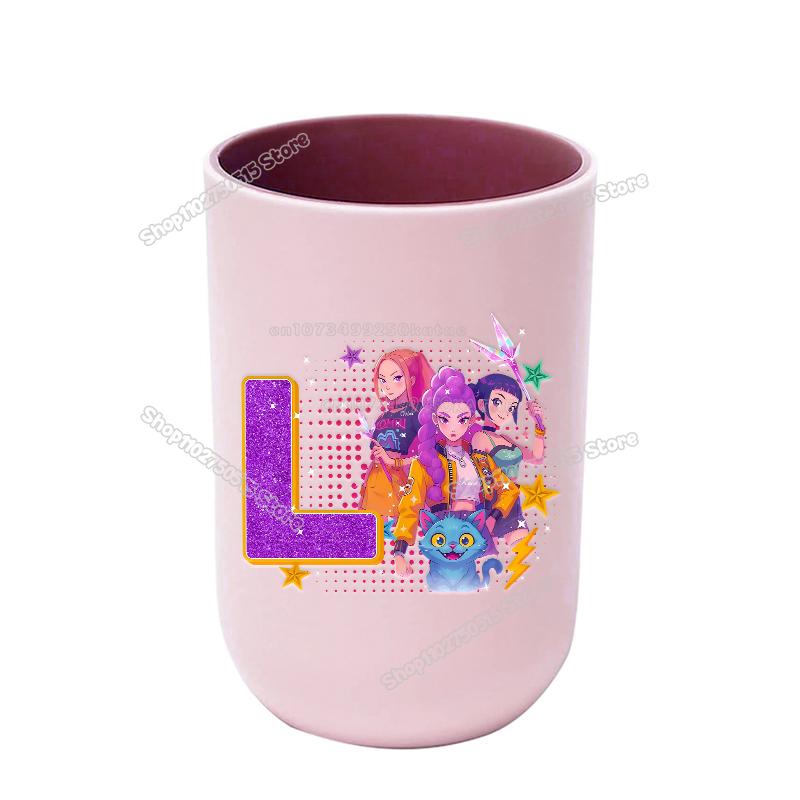 KPop Dämonenjäger Buchstabe A-Z Kinder Zahnbürstenbecher Rumi Mira Zoey Mädchen Mundspülbecher Trinkbecher Badezimmer Zahnbürstenhalter