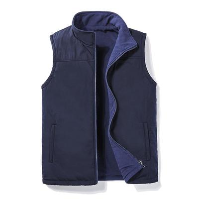 Herren Doppel-Polarfleece-Weste - Herbst/Winter Outdoor Ärmellose Jacke für Mittelalte und Ältere