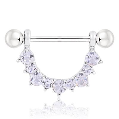 Chao People Puncture European And American U -Shaped Diamond Milk Ring Couple Sex Jewelry