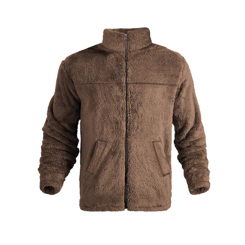 Men's Standing Collar Fleece Top With Zipper Oversized Casual Jacket For Autumn And Winter