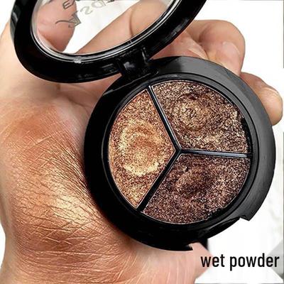 Asha Riya Three-Color Pearlescent Earth Tone Eyeshadow Palette – All Colors Available