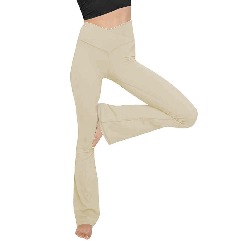 Mode Frauen Sexy Yoga Hosen Hohe Taille Kreuz Breite Bein Einfarbig Übung Yoga Hosen