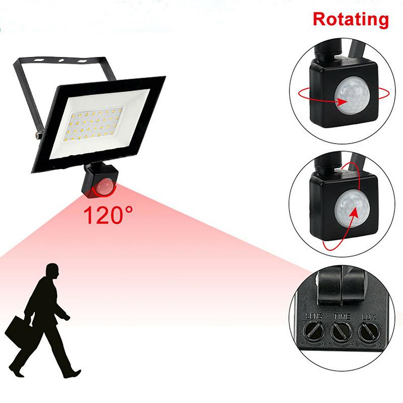 LED Floodlight 50W Outdoor Garden Security PIR Motion Sensor Wall Flood Light