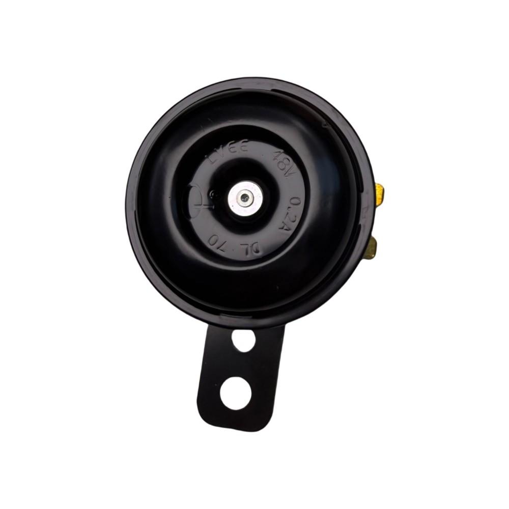 Universal Motorcycle Electric 12V 1.5A/48V 60V 72V 0.2A Round Black Basin Air Horn Motorbike Loud Disc Speaker 105Db,Pack Of 1