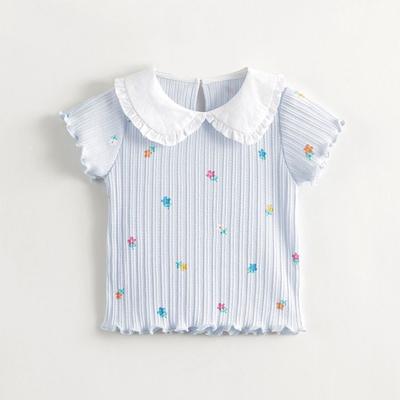 Girl Doll Collar Baby Short Sleeved Cute T-shirt Cotton Top Thin Summer Baby New Style