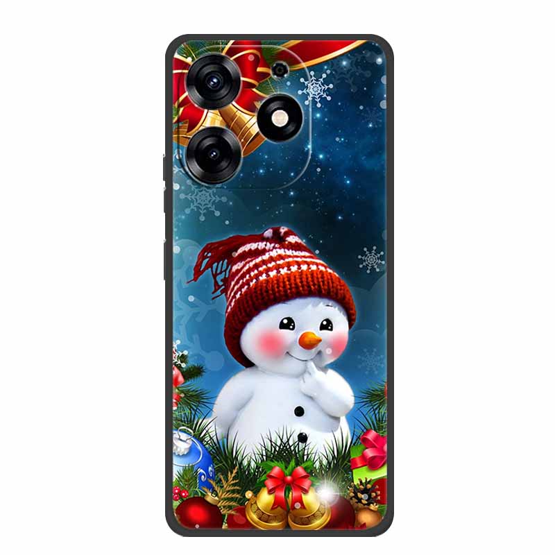 For Tecno Spark Go 2024 Case Merry Christmas Xmas Black Silicon Soft Back Cover Case For Tecno Spark 10 Pro 10C Pop 8 Phone Case
