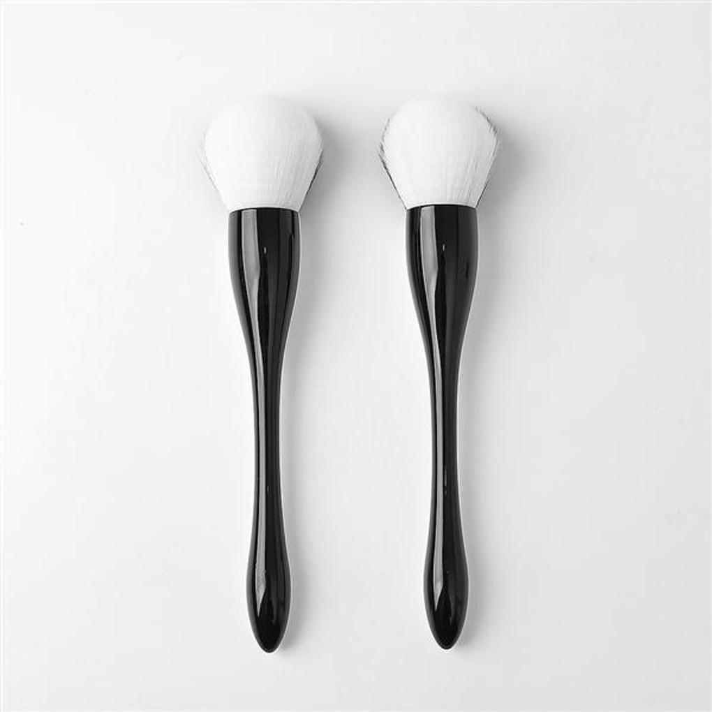 Halber Make-up Pinsel 2-teiliges Set (Schwarz-Weiss)