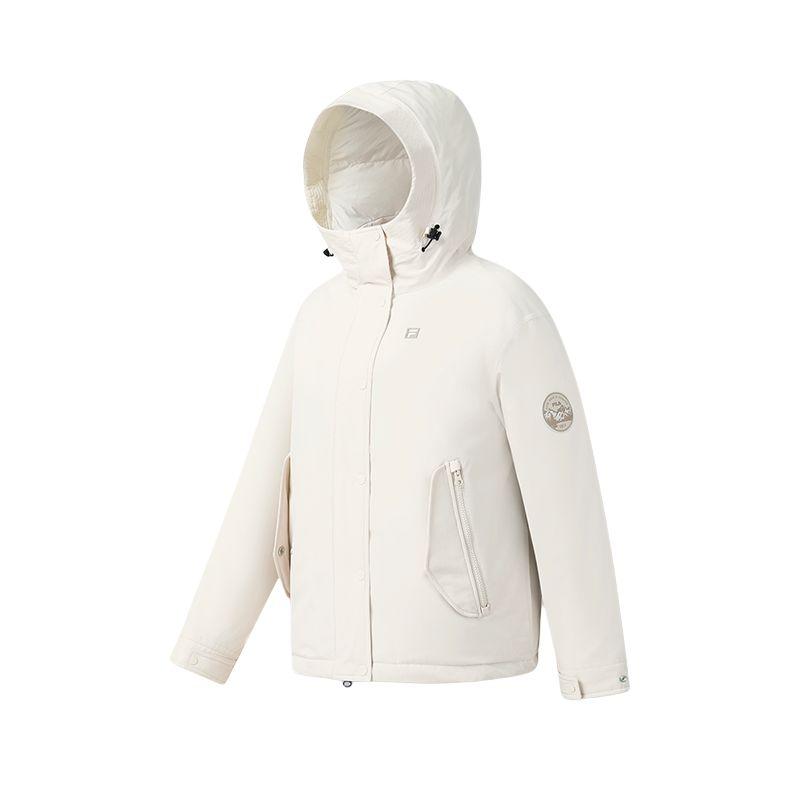 

Fila Флисовая Свободная Толстовка с Капюшоном Теплая Куртка Пуховик с Длинным Рукавом Женская верхняя одежда A51W541902F-IV S