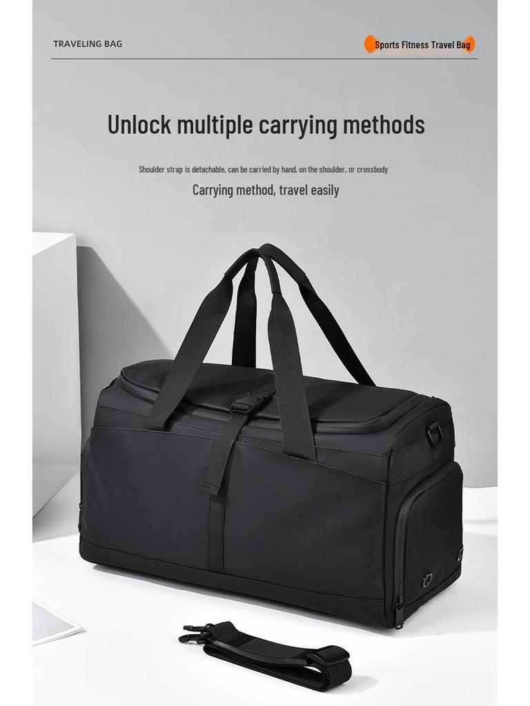 Men's Crossbody Fitness Bag – Large Capacity, Wet/Dry Separation, for Short-Distance Travel and Swimming.