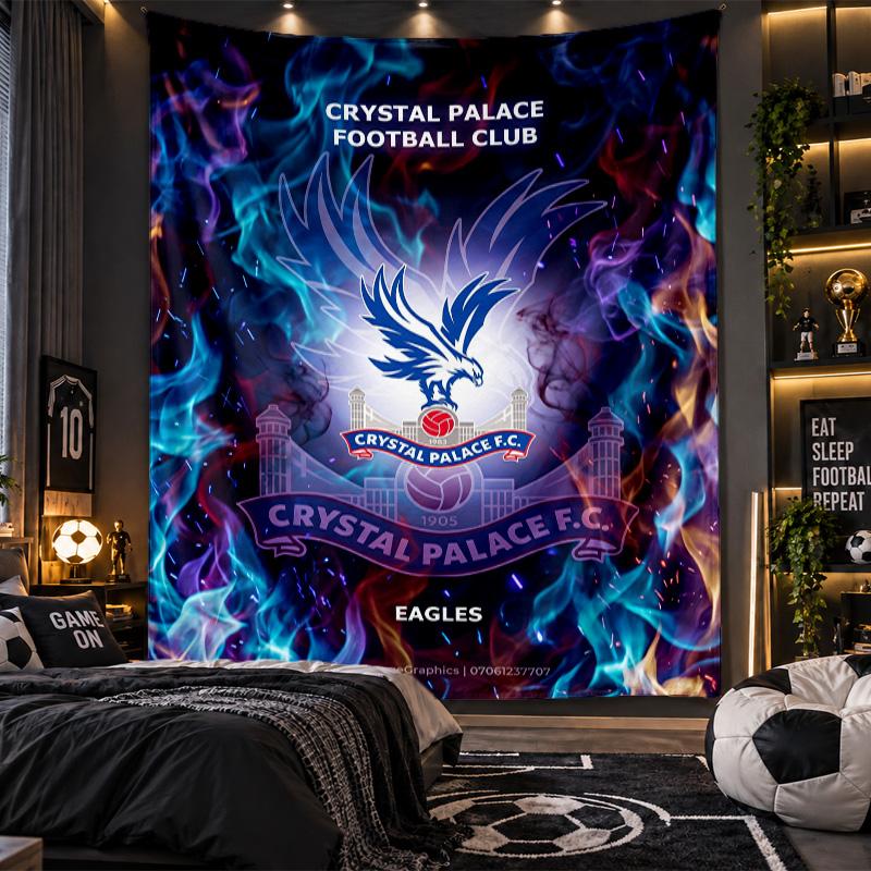 Tapiserie de agățat pe perete Print Fotbal Palatul de Cristal Pânză pentru Sufragerie Dormitor Decor Acasă