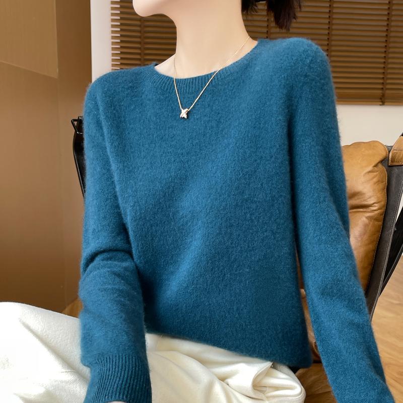 Women's Cashmere Sweater Qinghe Cashmere 30% Cashmere 70% Wool Autumn and Winter Pullover Warm and Fashionable