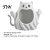 Funky Halloween Room Decor 3D Printed Ghost Cat Storage Holder, Decorative Kitten Statue with PLA Material Craft Hollow Storage, Candy Bowl,
