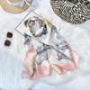 Women  Scarf Fashion Sweet Printed Sunscreen Shawl Satin Mid-length Silky Scarf