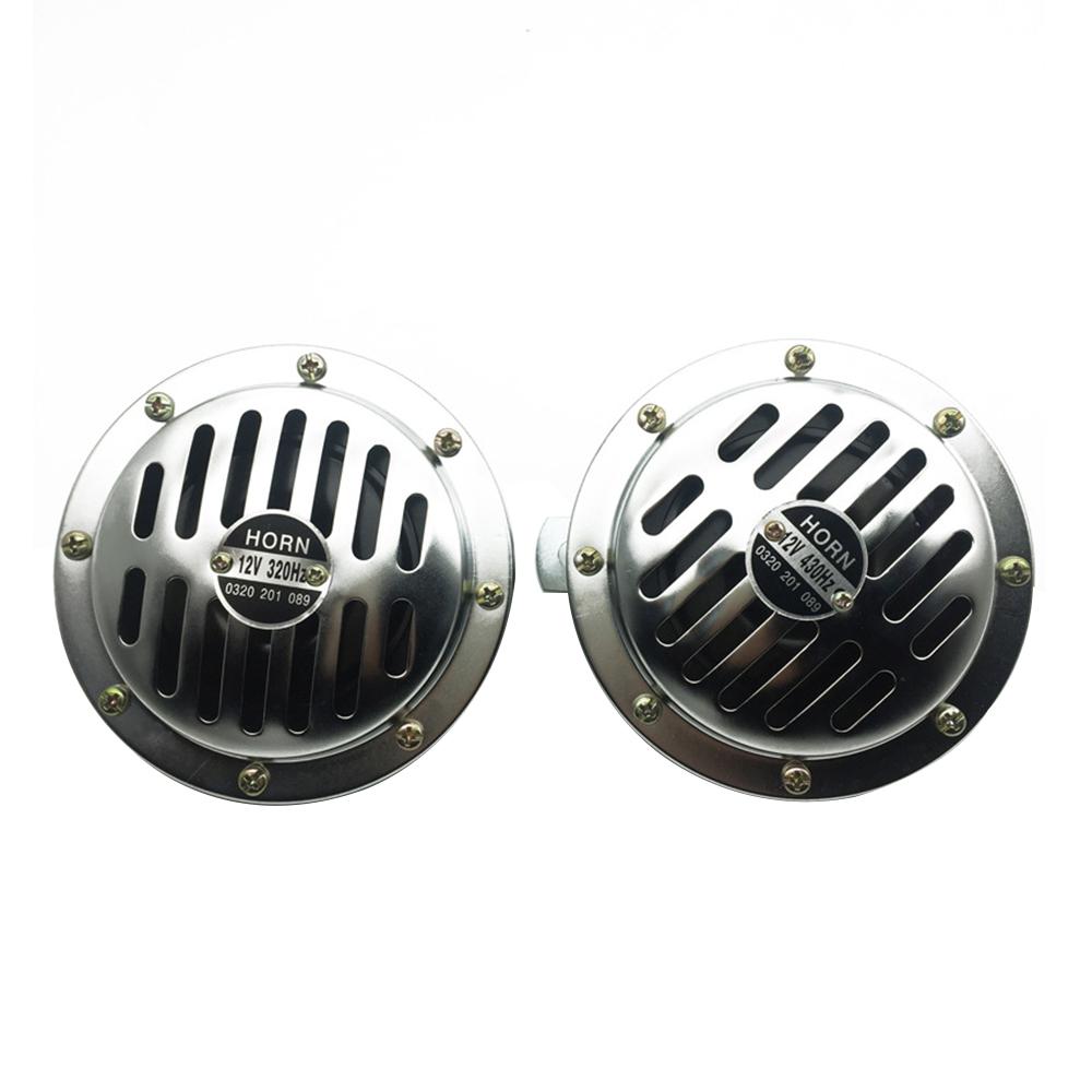 2PCS Universal Waterproof 12V Hi Low Tone Motorcycle Car Electric Super Horn Electric Disc Speaker Car Reversing Horn