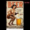 Vintage Iron Metal Beer Sign - 8x12 Inch Rustic Wall Art with Retro Tinplate Design, "Beer is a Good Idea" Text & Illustration