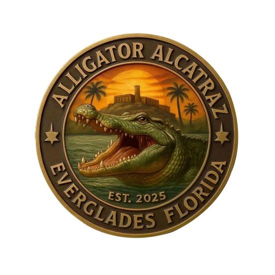 Krokodýl Vězeň Mugshot Mince Florida Everglades Vězeňské Memorabilia Mince Vtipná Historie Zločinu Výzvová Mince Sběratelský Dárek pro Muže Sběratele Mincí