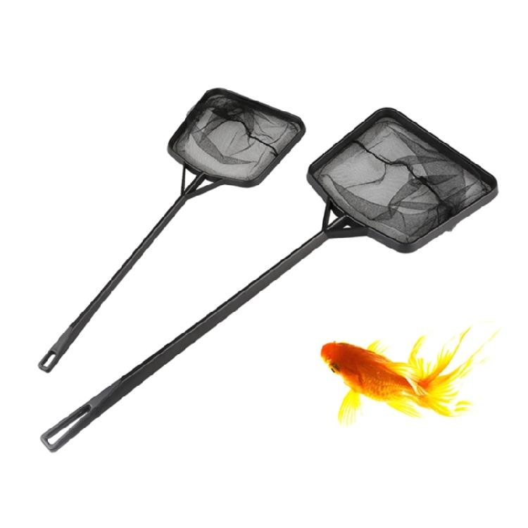 2Pcs Portable Fishing Landing Net Square Aquarium Fishing Net with Long Handle Shrimp Fish Tanks Clean Accessories