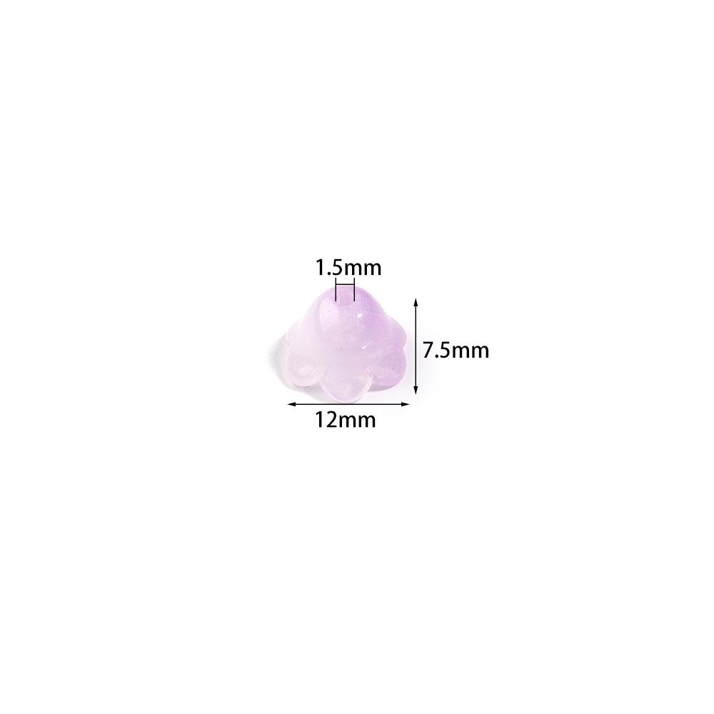 50pcs/Lot Color Lampwork Flower Beads Glass Bell Orchid Spacer Bead Caps for DIY Charm Bracelet Necklace Jewelry Making Findings