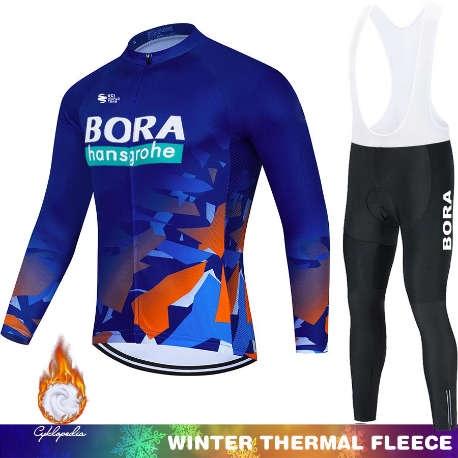 Men's2026 Winter Warm Cycling Clothing Set  Hermal Fleece Jersey UCI BORA Jumper Clothing Mountain Bikes Retro Mens Clothes Ciclismo Hombre Suit