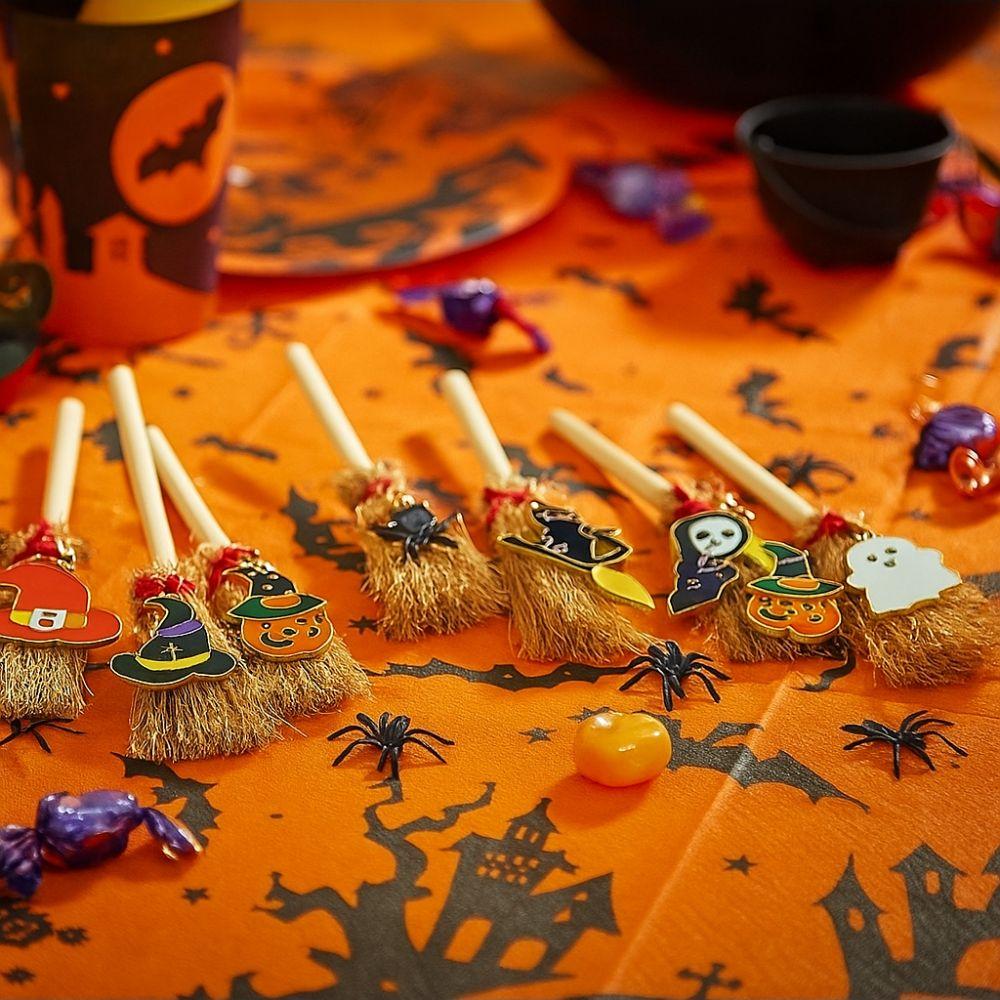 10cm Halloween Broom Spider Ghost Halloween Party Decoration  Dollhouse Decoration