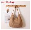 Korean Vintage Hollowed Handwoven Cotton Tote Bag With Magnetic Closure For Casual Outings