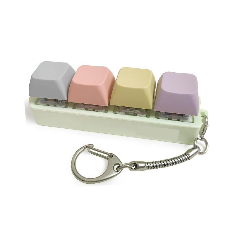 9Colors Fidget Decompression 4 Keyboard Key Toy Anti Stress Finger Keyboard Games for Adults Antistress Toys Boys Girls Keychain