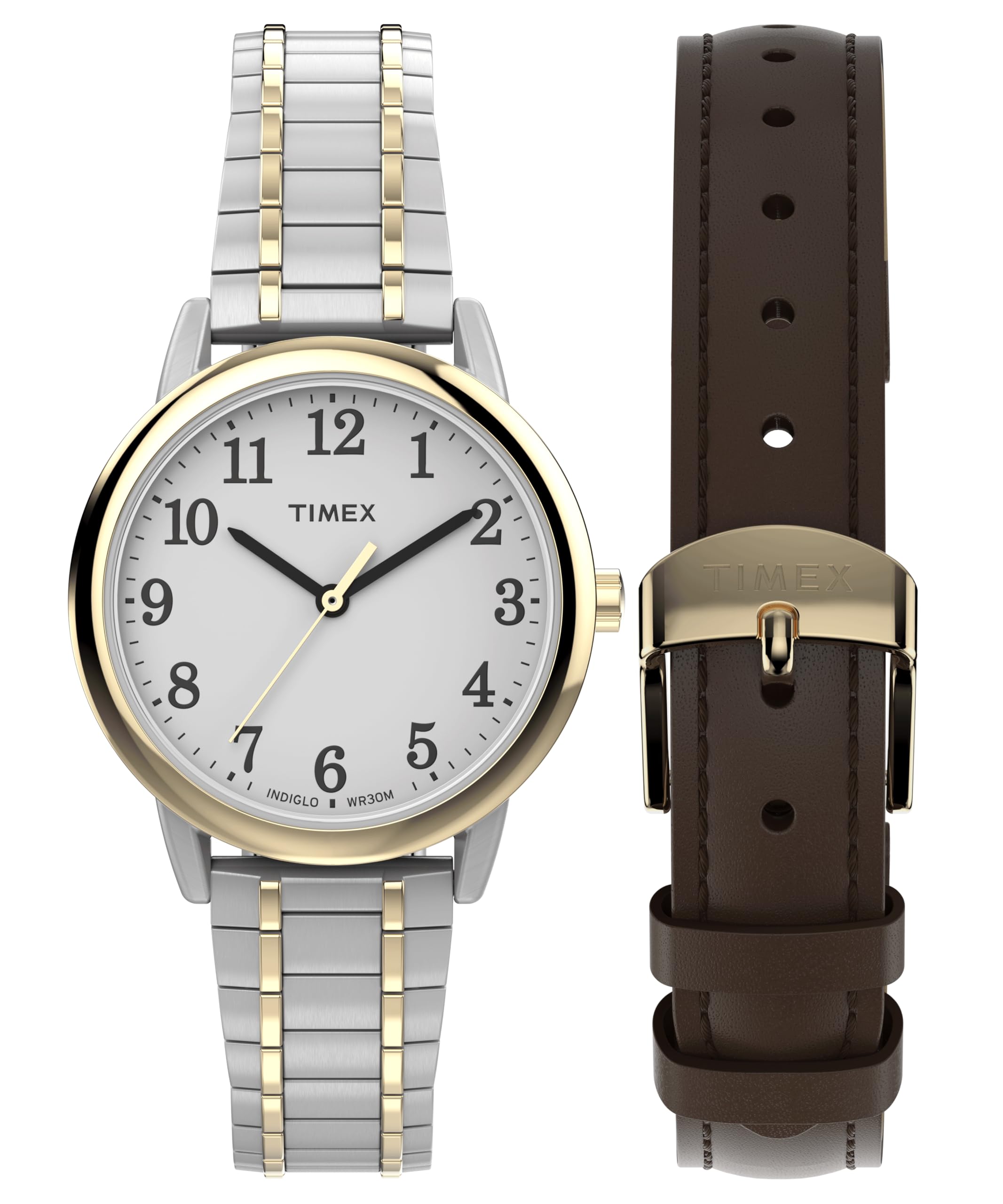 Unisex Watch Timex Easy Reader TWG062900 Quartz Water Resistant Mineral Glass White Dial Brass [TIMEX] [Used] белый