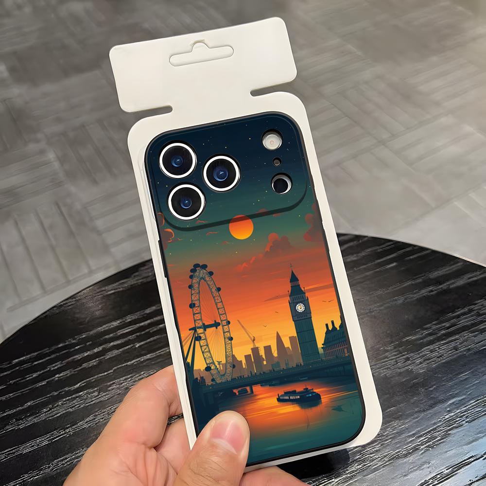 London Big Ben Phone Case For IPhone 17 Air 16 E Pro Max 15 14 13 Mini 12 Pro 11 Max Plus Black Soft Shell