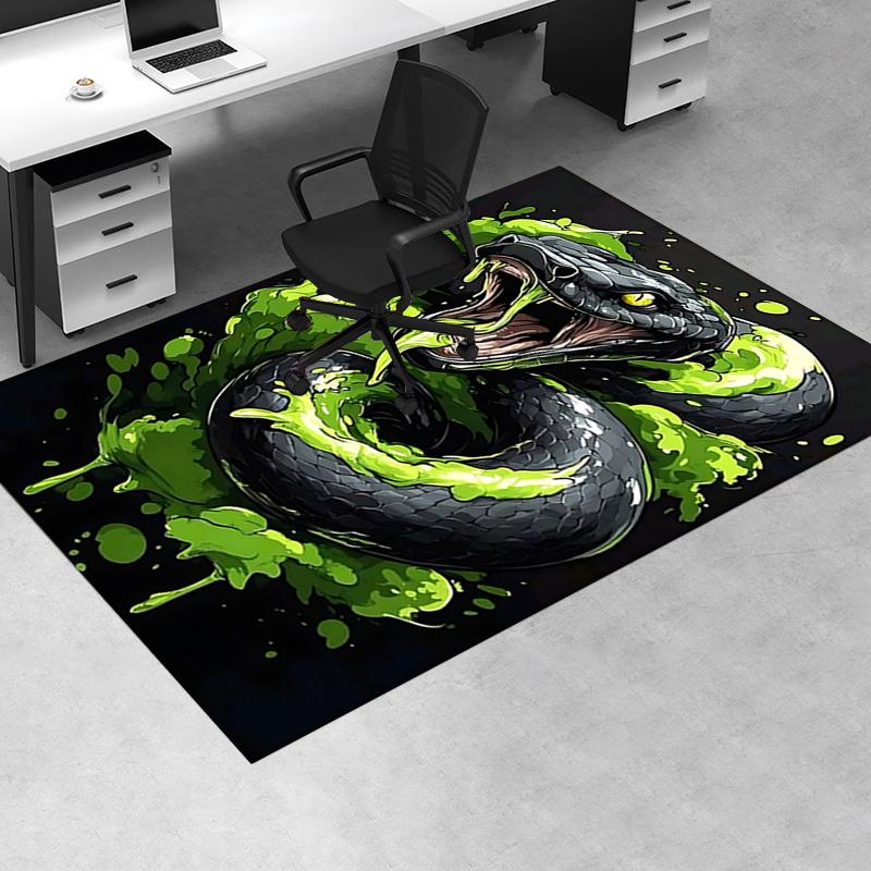 Snake Office Carpet Chair Mat: Large Size, Non Slip Desk Pad for Home Decor, Sofa Rug, Office Use, Gift Idea for Any Room