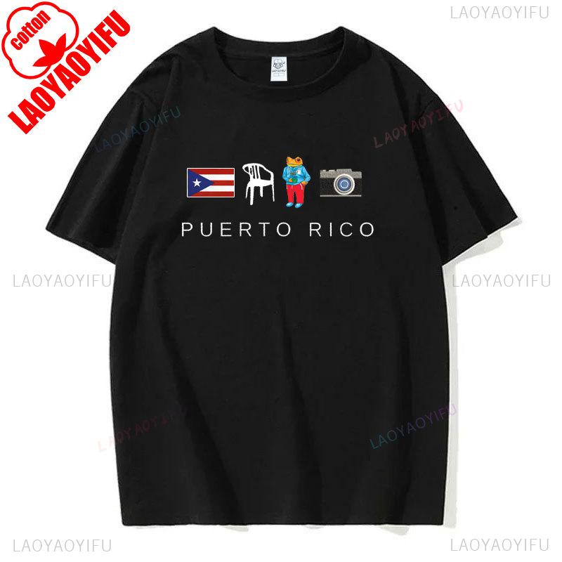 

DTMF Puerto Rico Printing Tshirt Summer Women s Cotton shirt Bad Bunny Tees Hip-hop Trendy Short-sleev Unisex Casual Streetwear S