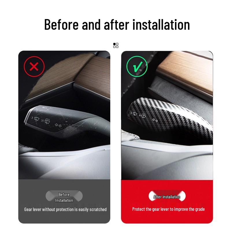 Tesla Model 3/Y Carbon Fiber Gear Lever Cover & Paddle Shifter Decor