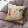 Cute Rabbit Carrot Cabbage Print Pillow Case Pattern Cushion Cover Suitable For Sofa Bedroom Car Pillow Cover