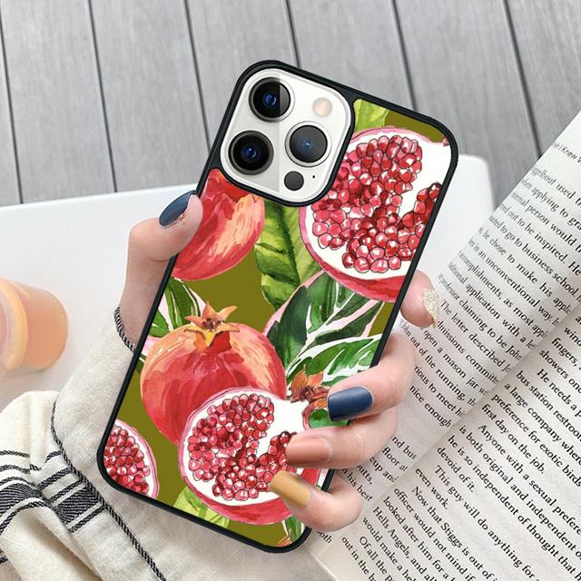 tropical pomegranate pattern Phone Case For iPhone 17 Air 15 16 16e 11 12 13 14 Pro Max Cover For iPhone 17 Air Max Plus Fundas