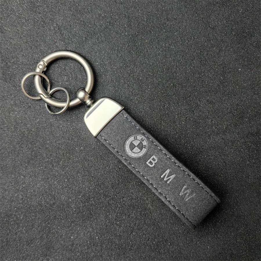 Suede KeyChain Buckle Key Ring Car Key Rings For BMW E46 E90 E60 F30 F10 E39 E36 F20 G30 G20 E87 F11 F31 X1 X2 X3 Car Sticker jbzh05