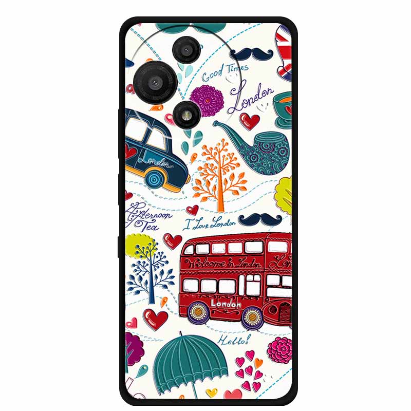 For TCL 60 SE Nxtpaper Case 3D Emboss Relief Flowers Black TPU Silicone Soft Back Cover Cases For TCL 60R Case 6.7" Fundas Bag
