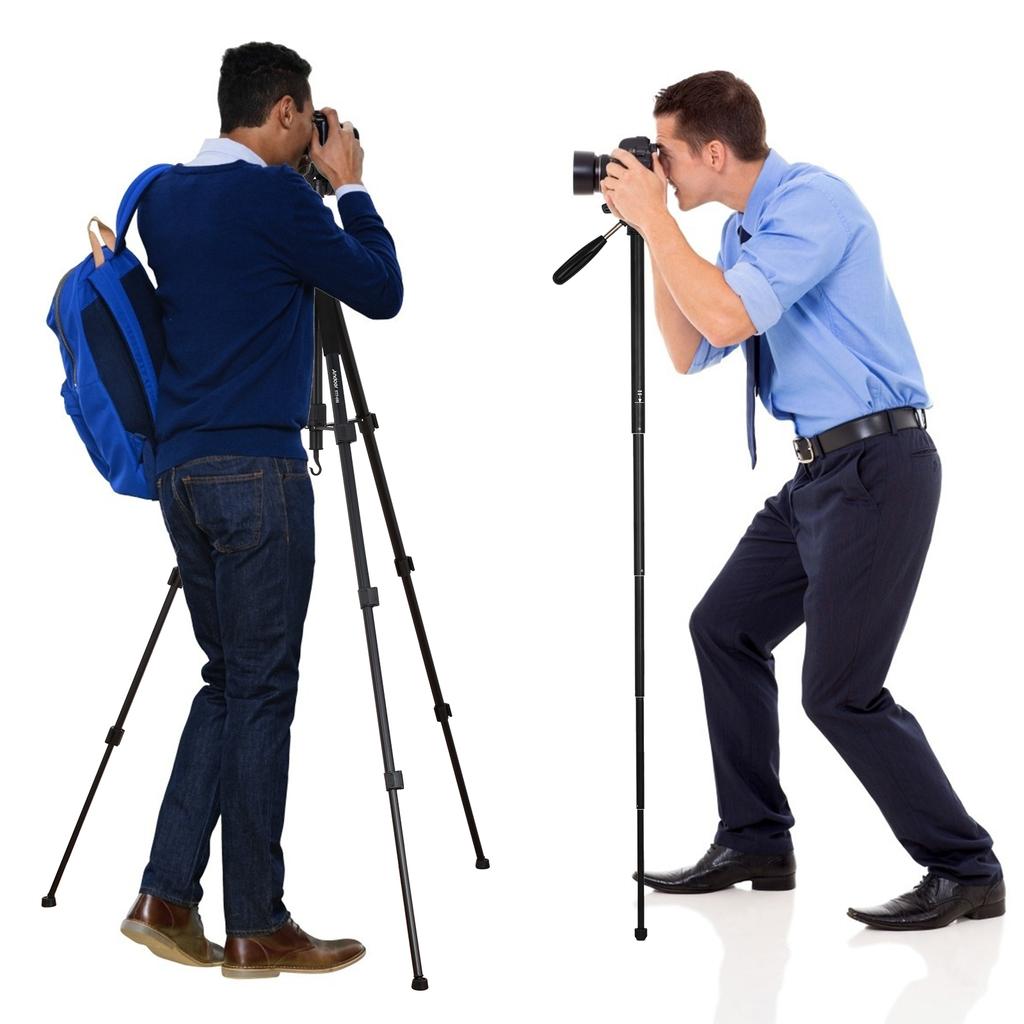 Andoer TTT-009 168CM/66.14Inch Portable Photography Tripod Monopod Camera Horizontal Tripod Stand