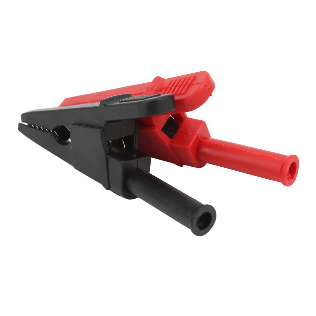 10pcs Electric Test Clip Brass Red Black 4mm 0.2in Hole 20mm 0.8in Open Type Copper Testing Clamp for Power Test