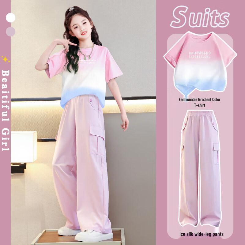 Moonkids Girls  Dopamine Trend Short Sleeve Summer Workwear Set 150 cm